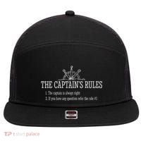 Boat Rules Funny Sayings Sailing Sail Boats 7 Panel Mesh Trucker Snapback Hat thumb 0