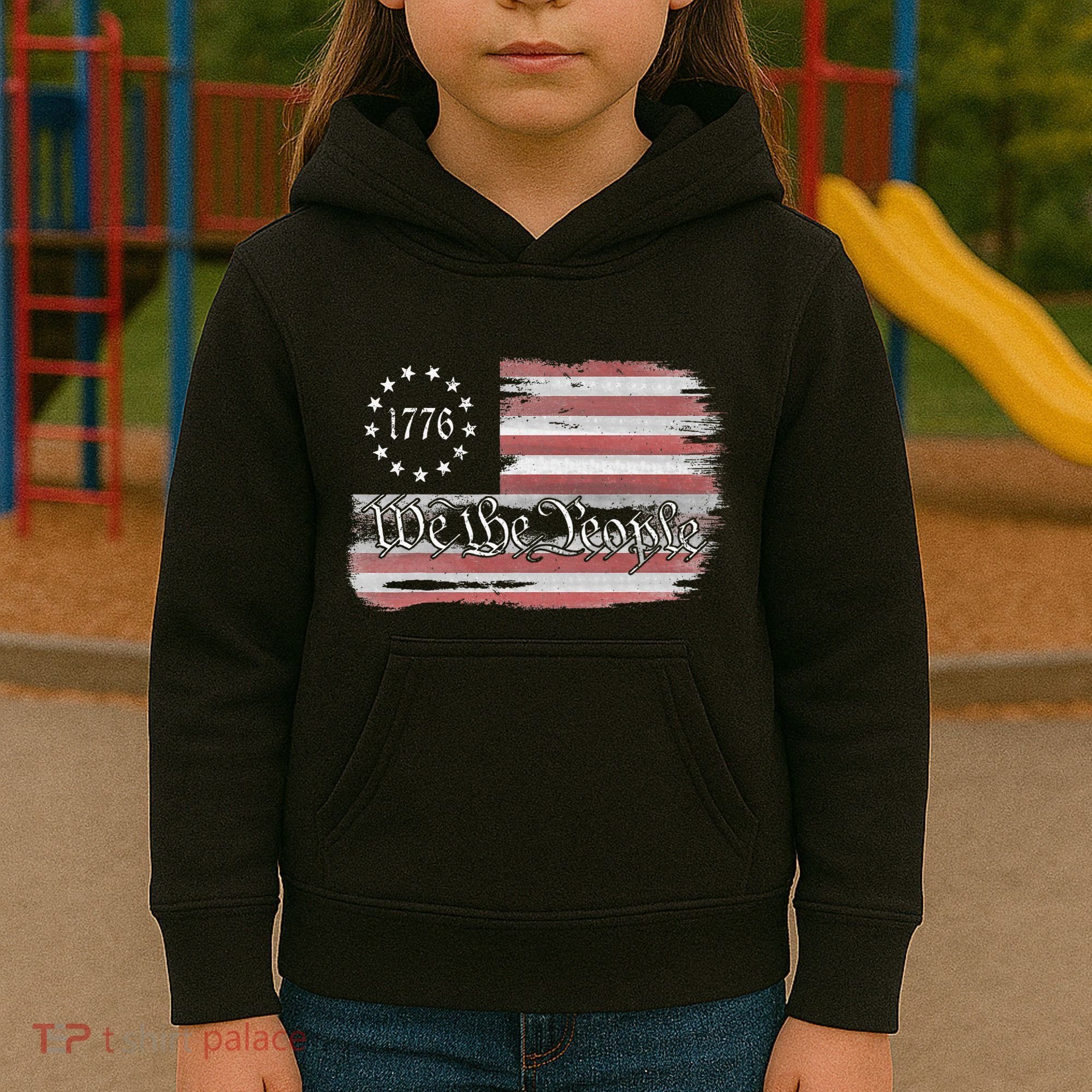 Betsy Ross Flag 1776 We The People Kids Hoodie