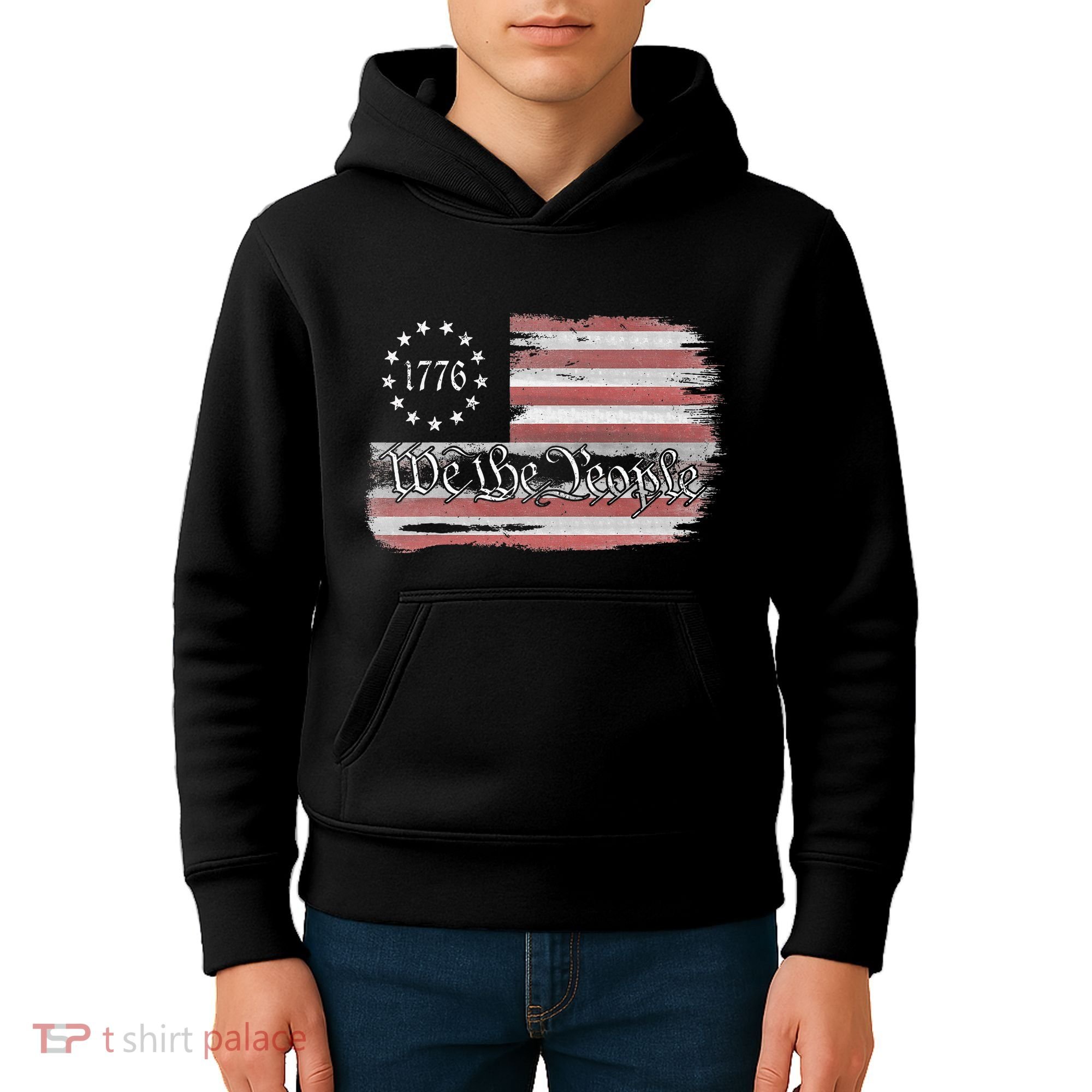 Betsy Ross Flag 1776 We The People Kids Hoodie