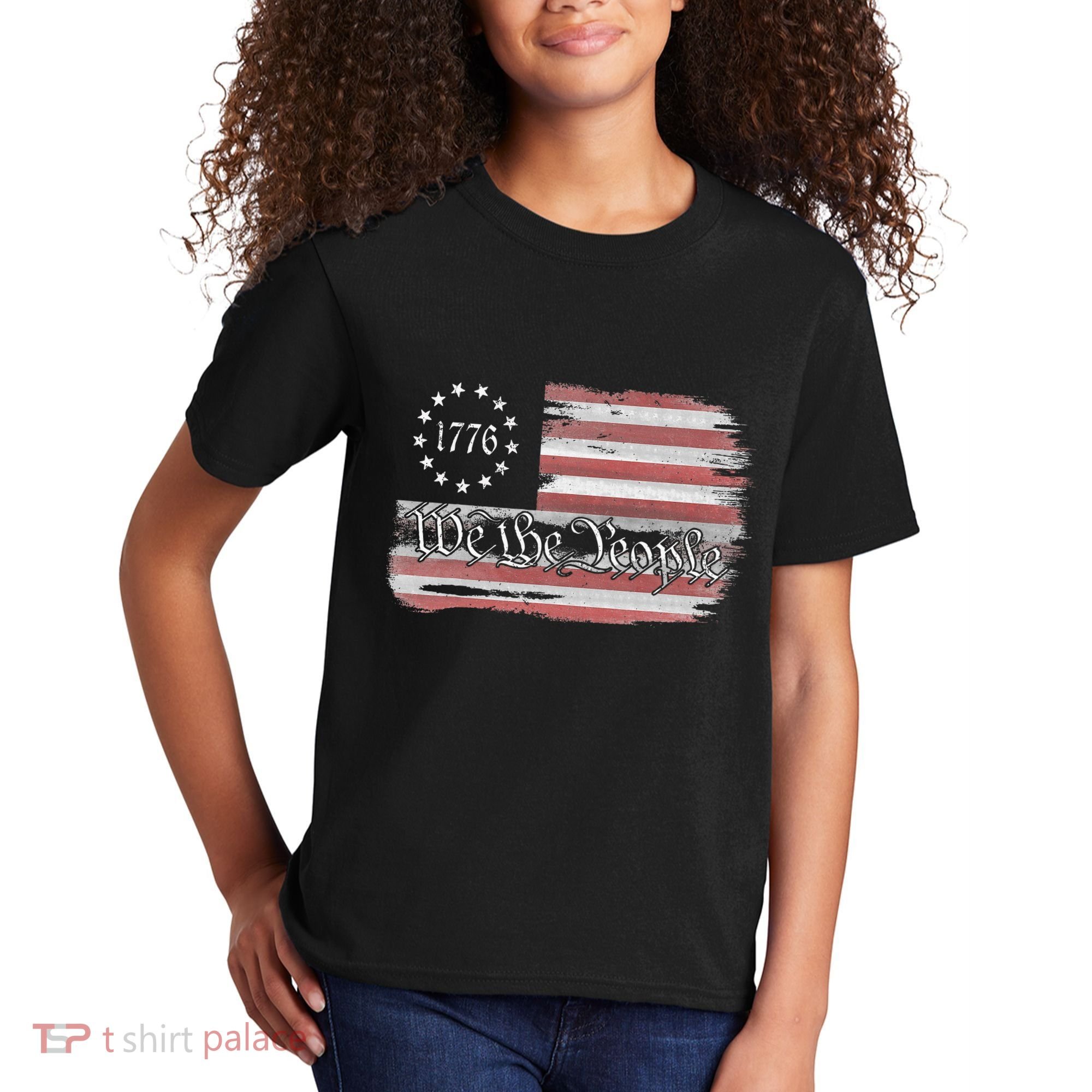 Betsy Ross Flag 1776 We The People Kids T-Shirt