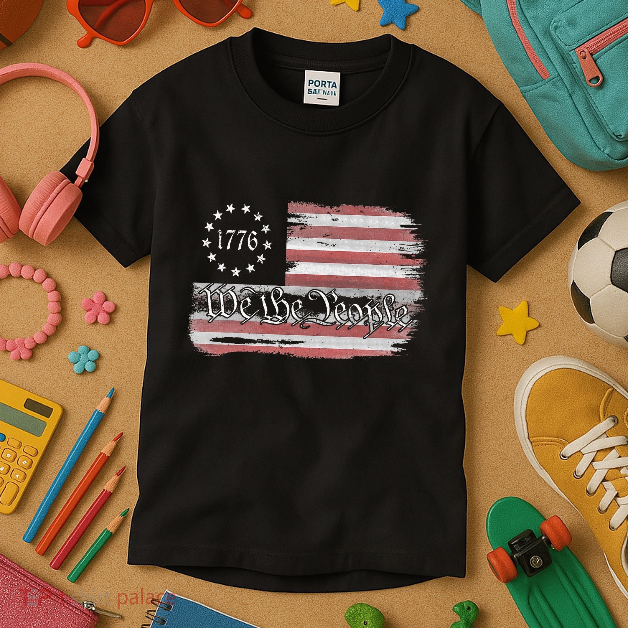 Betsy Ross Flag 1776 We The People Kids T-Shirt