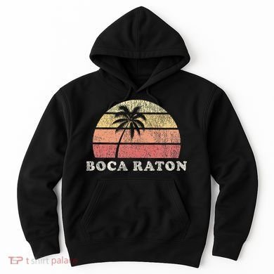 Boca Raton Fl Vintage 70s Retro Throwback Design Hoodie