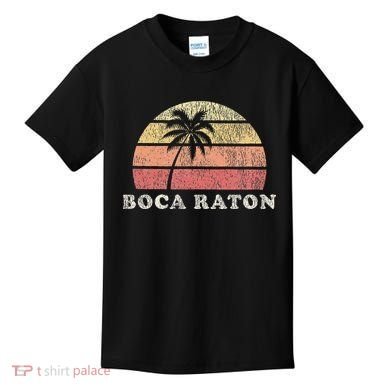 Boca Raton Fl Vintage 70s Retro Throwback Design Kids T-Shirt