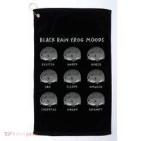 Black Rain Frog Moods Grumpy Black Desert Rain Frog Golf Towel thumb 0