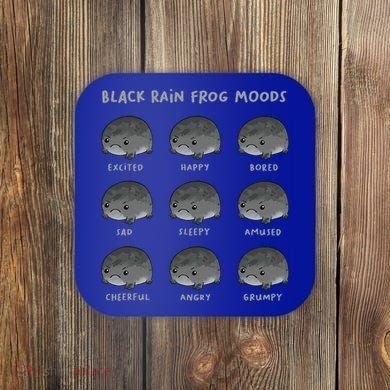 Black Rain Frog Moods Grumpy Black Desert Rain Frog Coaster