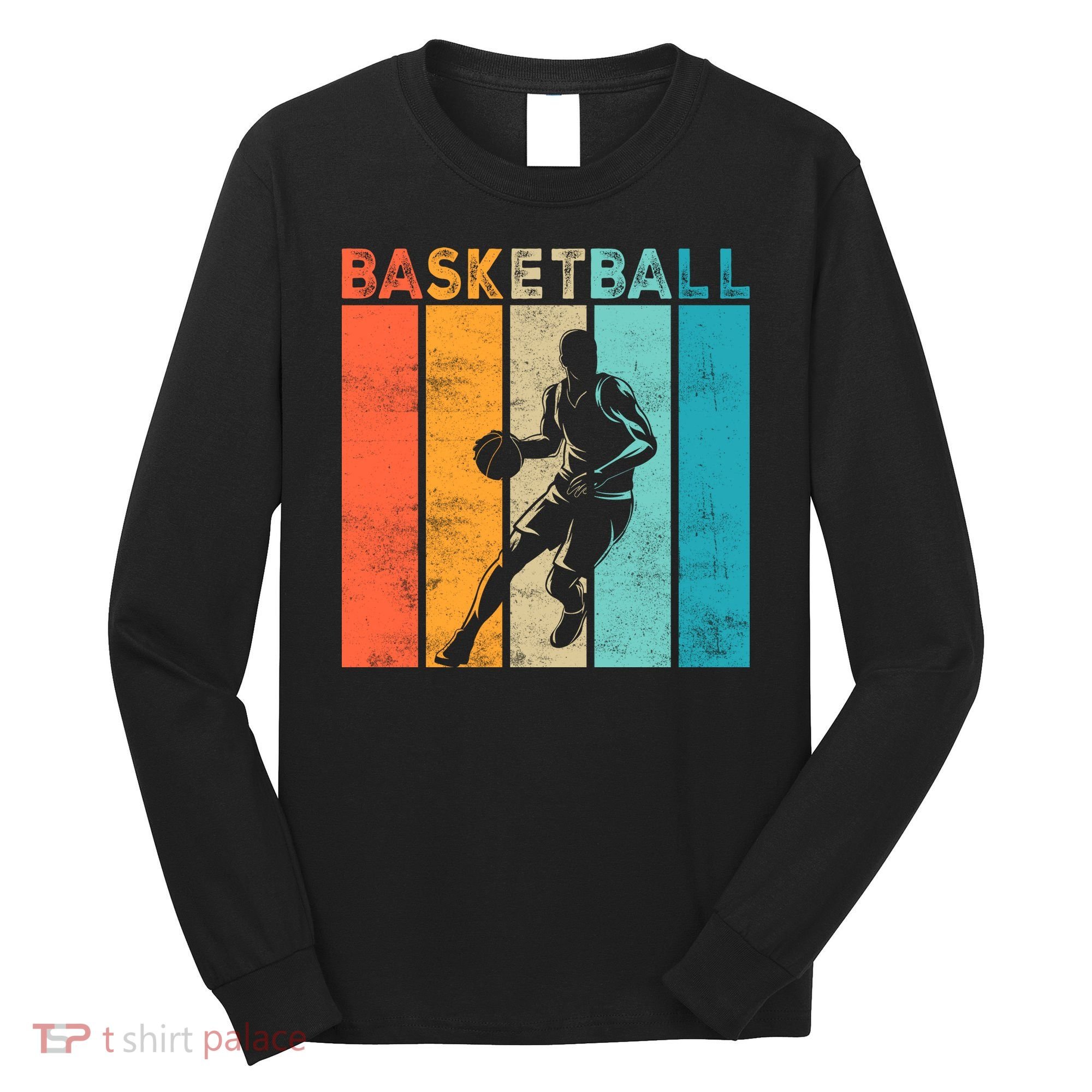 Basketball Retro For Basketball Team Sport Bball Long Sleeve Shirt
