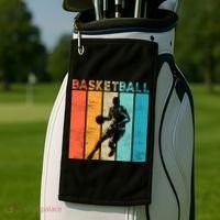 Basketball Retro For Basketball Team Sport Bball Golf Towel thumb 2
