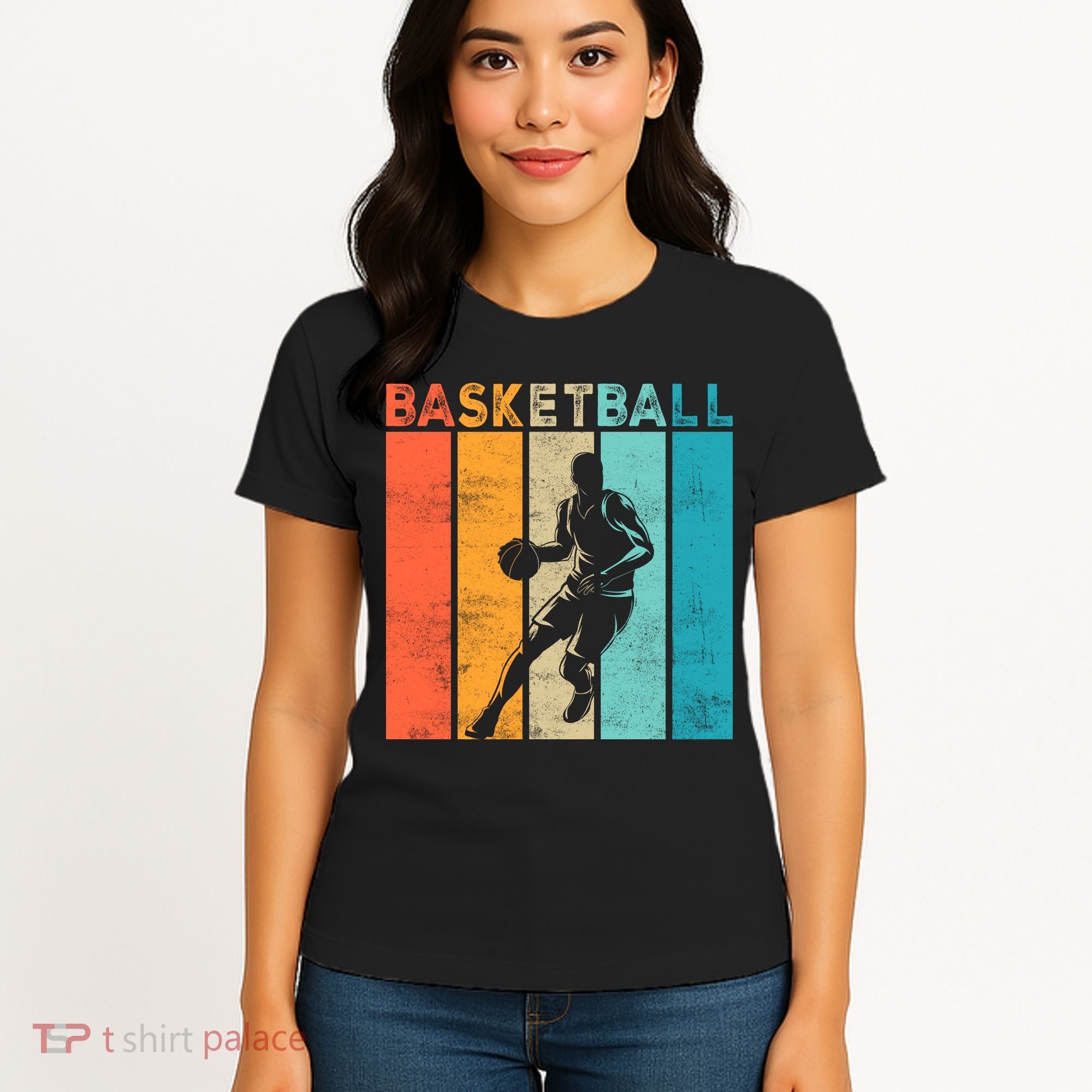 Basketball Retro For Basketball Team Sport Bball Women's T-Shirt