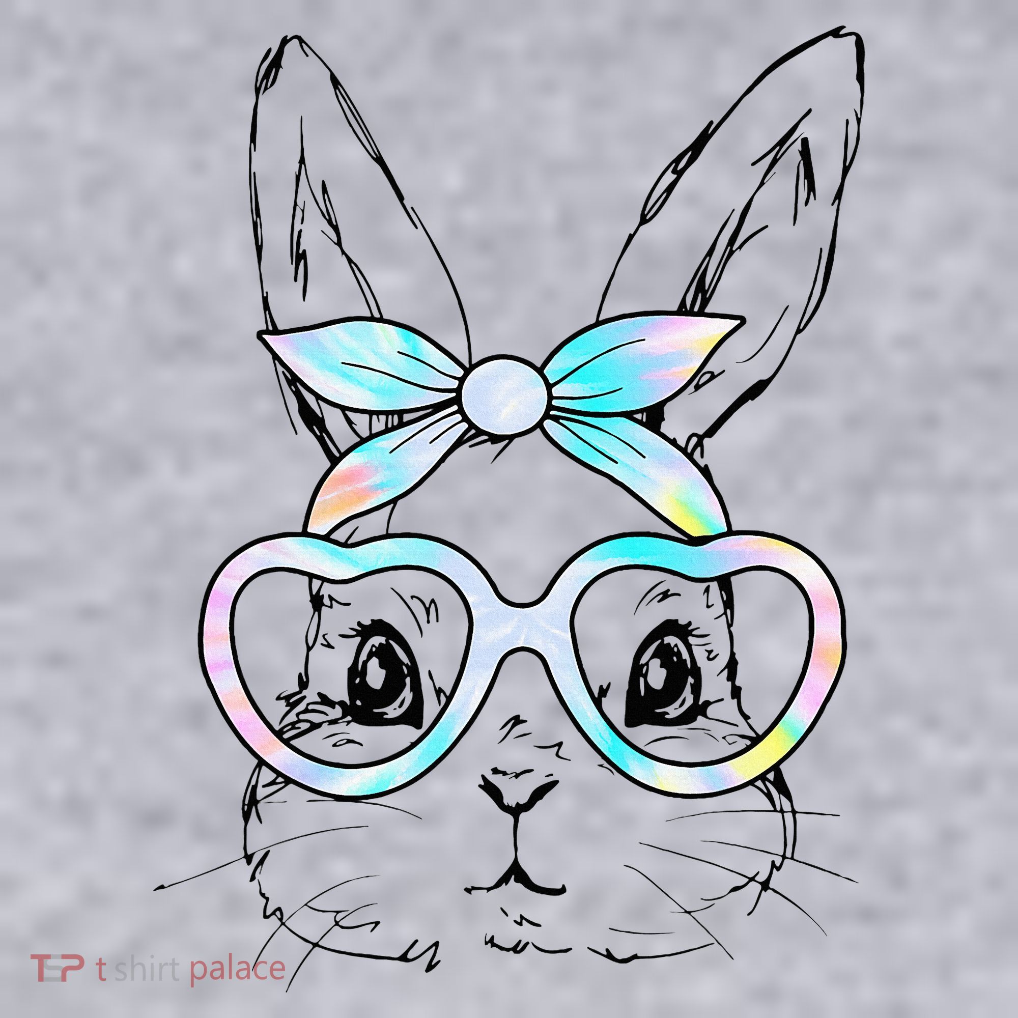 Bunny Rabbit Face Glasses Girl Happy Easter Day Women's Sweatshirt