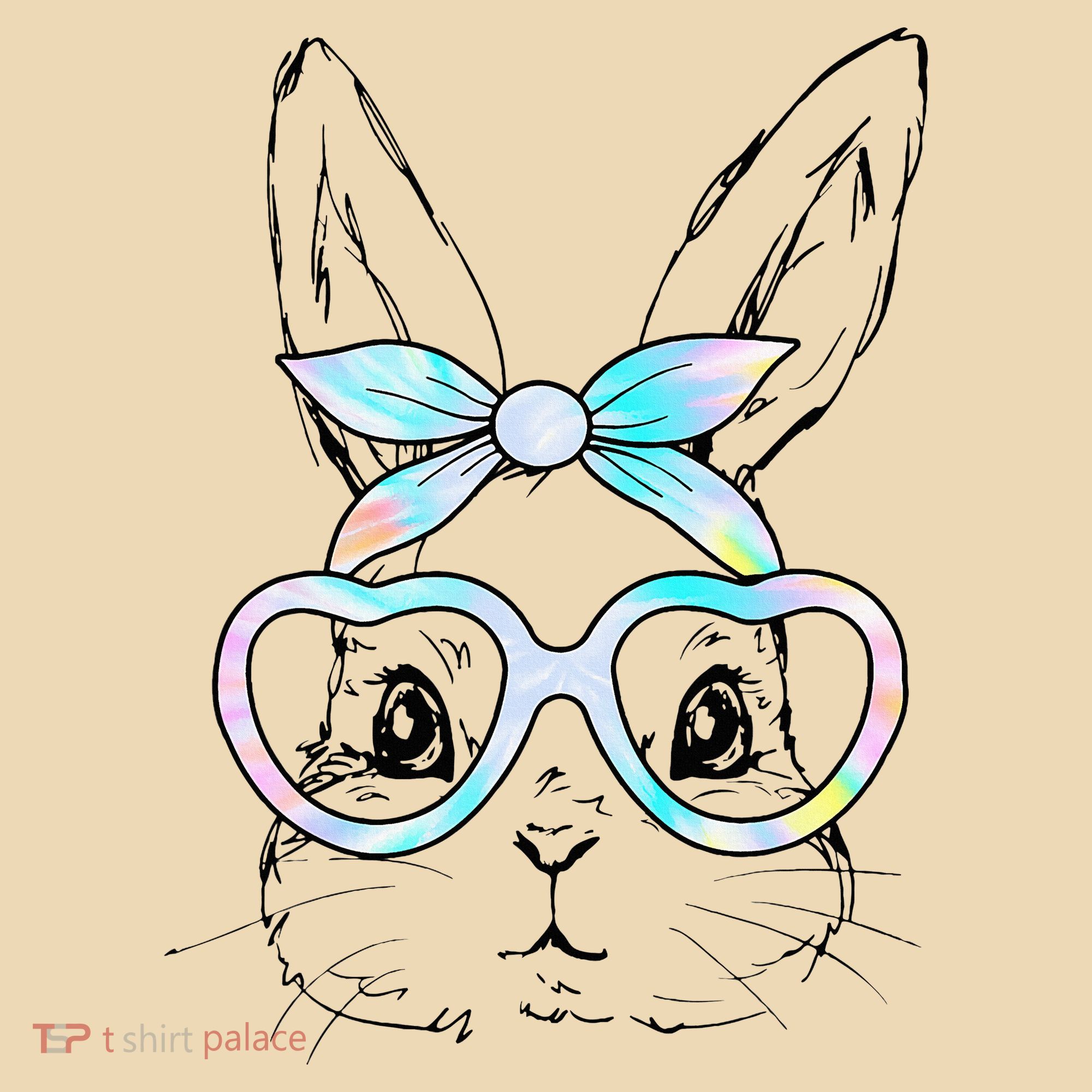 Bunny Rabbit Face Glasses Girl Happy Easter Day Tote Bag