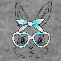 Bunny Rabbit Face Glasses Girl Happy Easter Day Toddler Hoodie thumb 2
