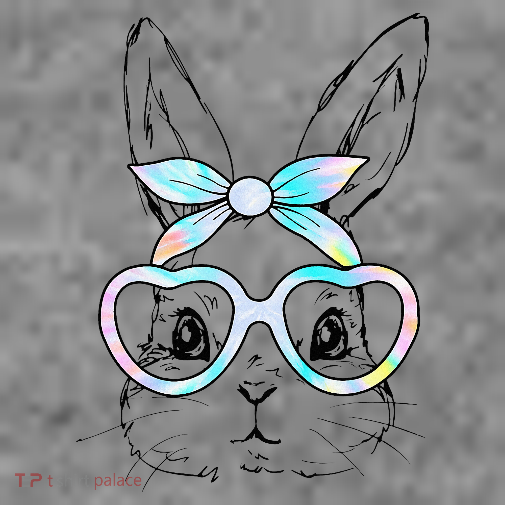 Bunny Rabbit Face Glasses Girl Happy Easter Day Toddler Hoodie