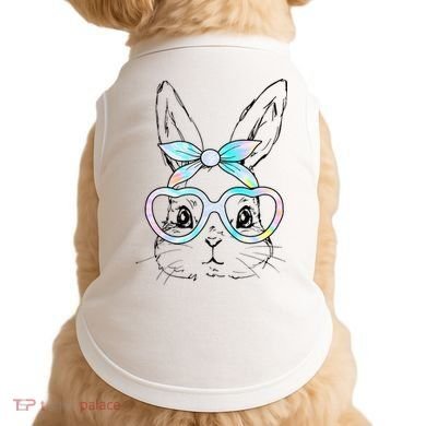 Bunny Rabbit Face Glasses Girl Happy Easter Day Doggie Tank