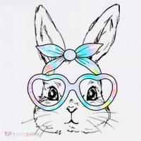 Bunny Rabbit Face Glasses Girl Happy Easter Day Beanie thumb 2