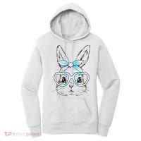 Bunny Rabbit Face Glasses Girl Happy Easter Day Women's Hoodie thumb 0