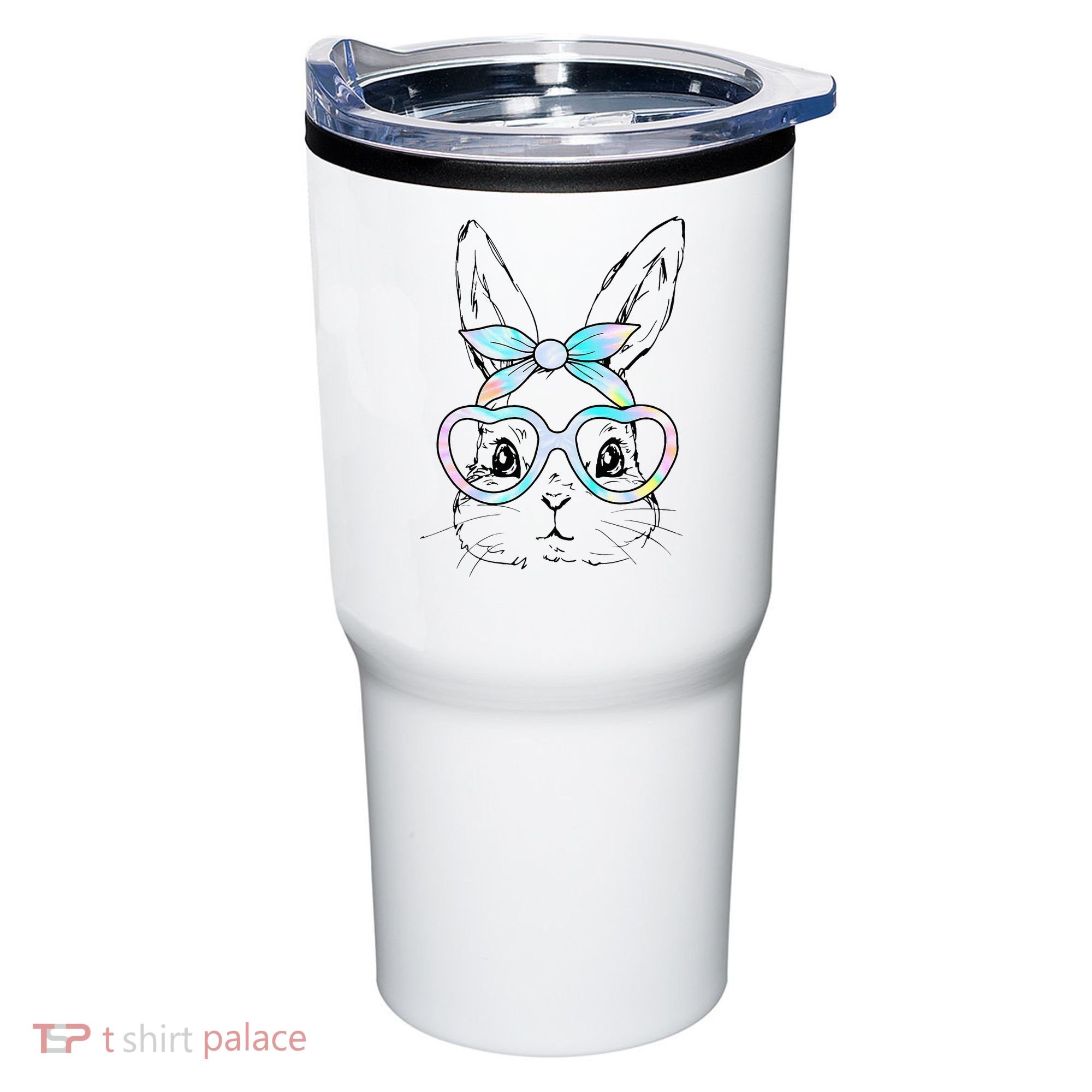 Bunny Rabbit Face Glasses Girl Happy Easter Day Tumbler