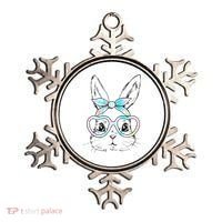 Bunny Rabbit Face Glasses Girl Happy Easter Day Ornament thumb 0