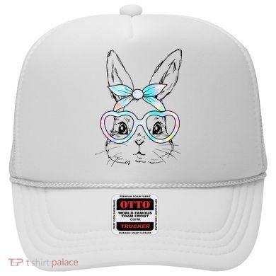 Bunny Rabbit Face Glasses Girl Happy Easter Day Hat