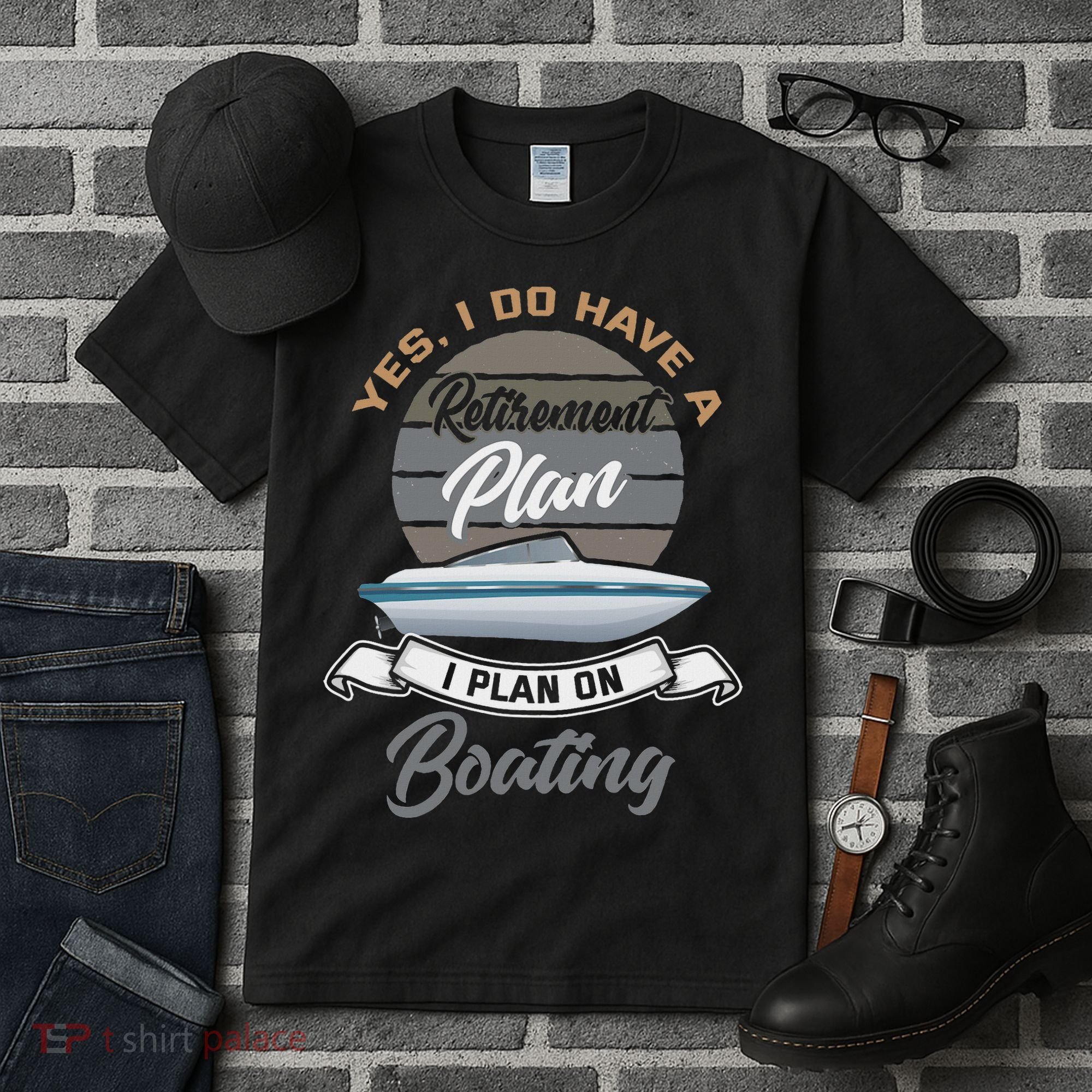 Boating Retiremen Funny Boat Captain Retirement Gift Tall T-Shirt