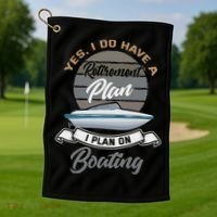 Boating Retiremen Funny Boat Captain Retirement Gift Golf Towel thumb 1