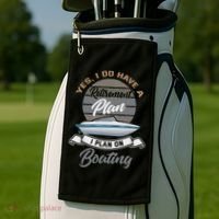 Boating Retiremen Funny Boat Captain Retirement Gift Golf Towel thumb 2