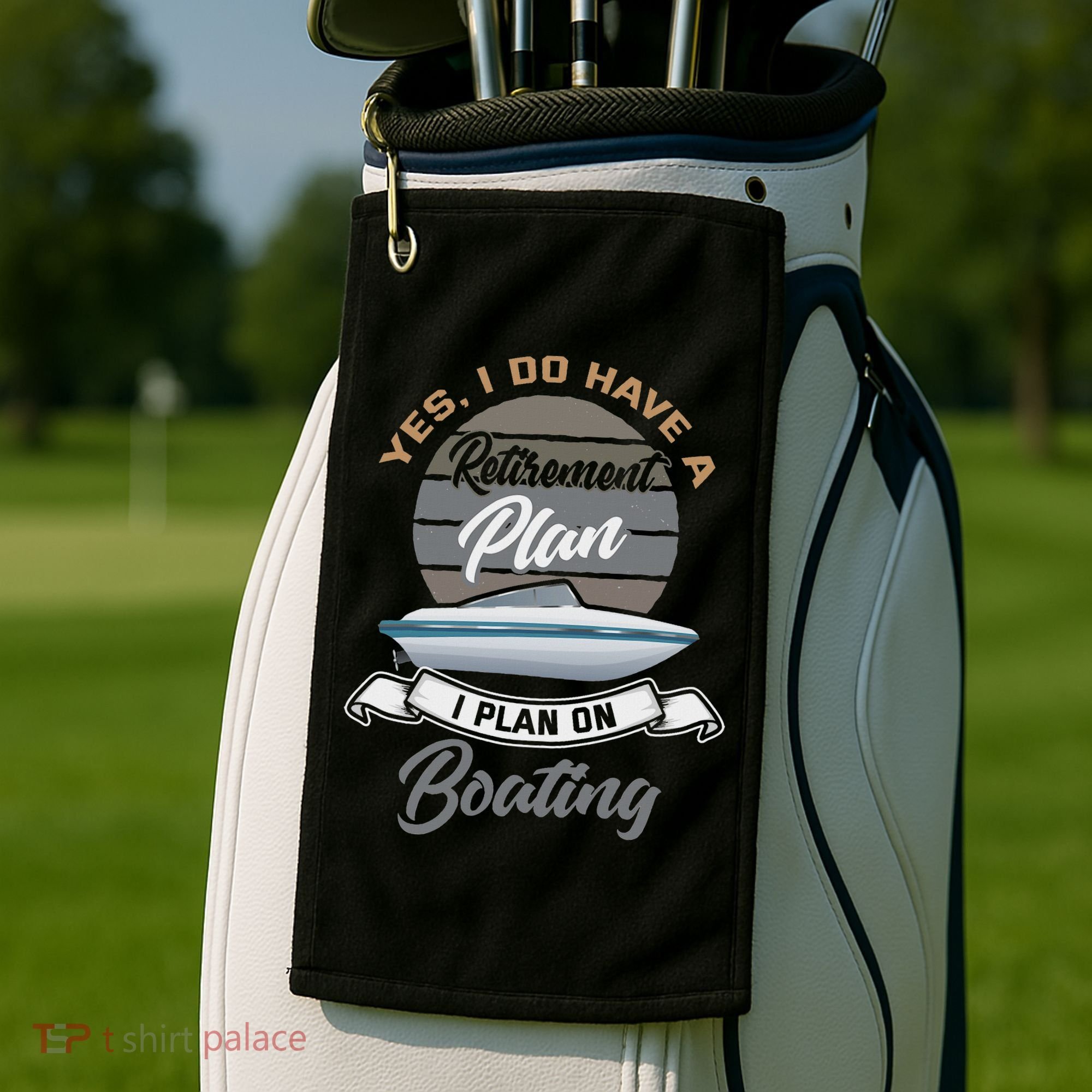 Boating Retiremen Funny Boat Captain Retirement Gift Golf Towel