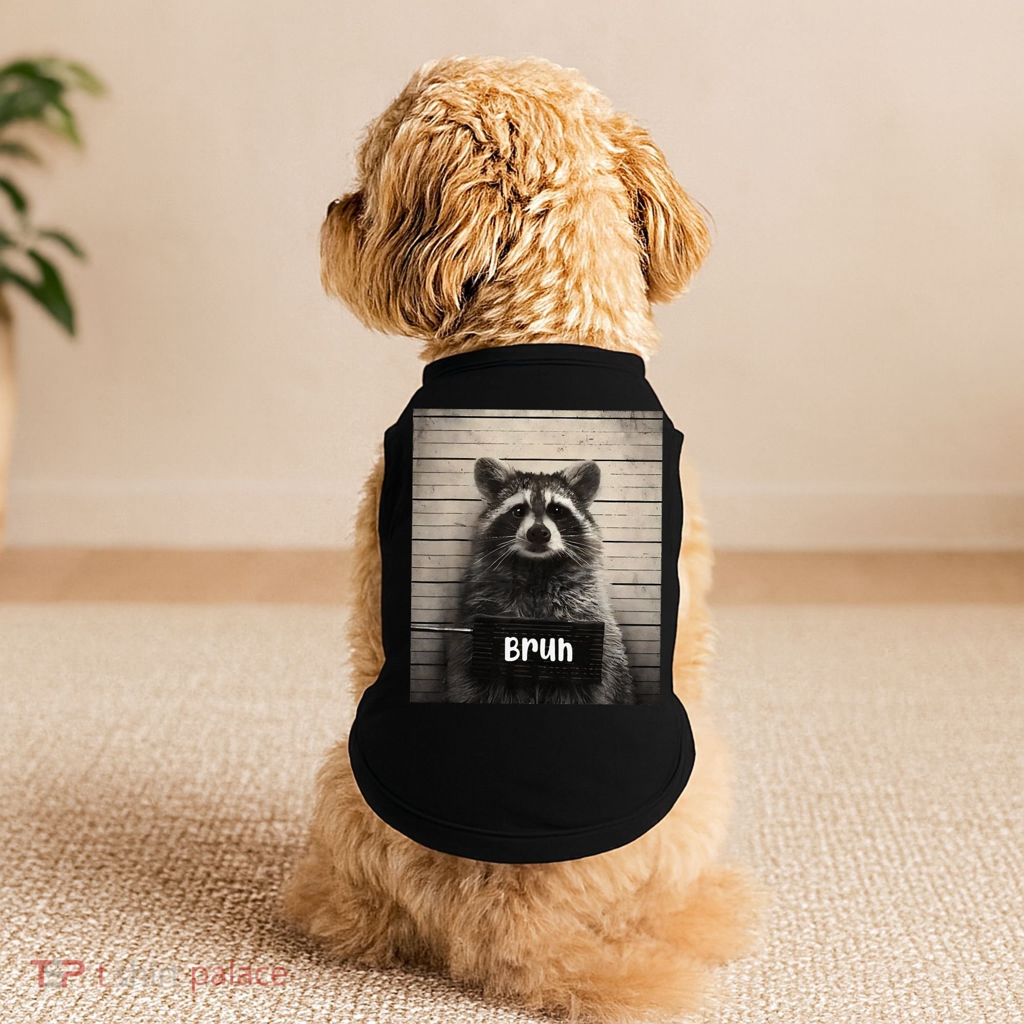 Bruh Raccoon Funny Trash Panda Lover Racoon Meme Doggie Tank