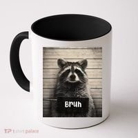 Bruh Raccoon Funny Trash Panda Lover Racoon Meme Coffee Mug thumb 0