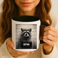 Bruh Raccoon Funny Trash Panda Lover Racoon Meme Coffee Mug thumb 3