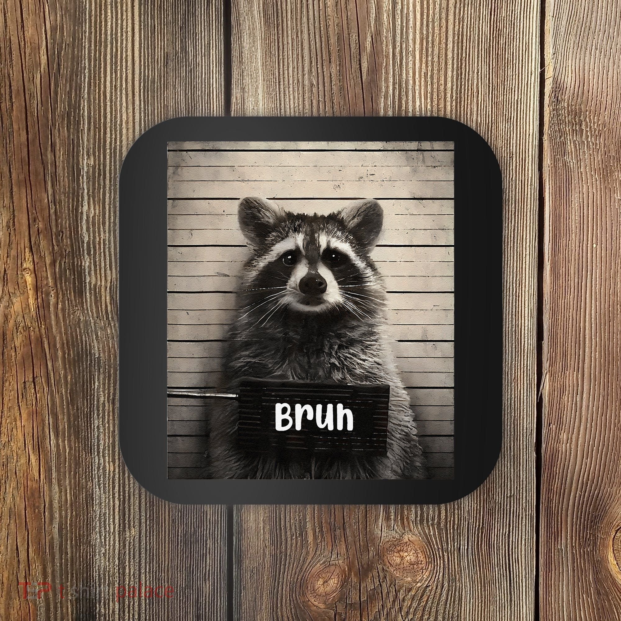 Bruh Raccoon Funny Trash Panda Lover Racoon Meme Coaster