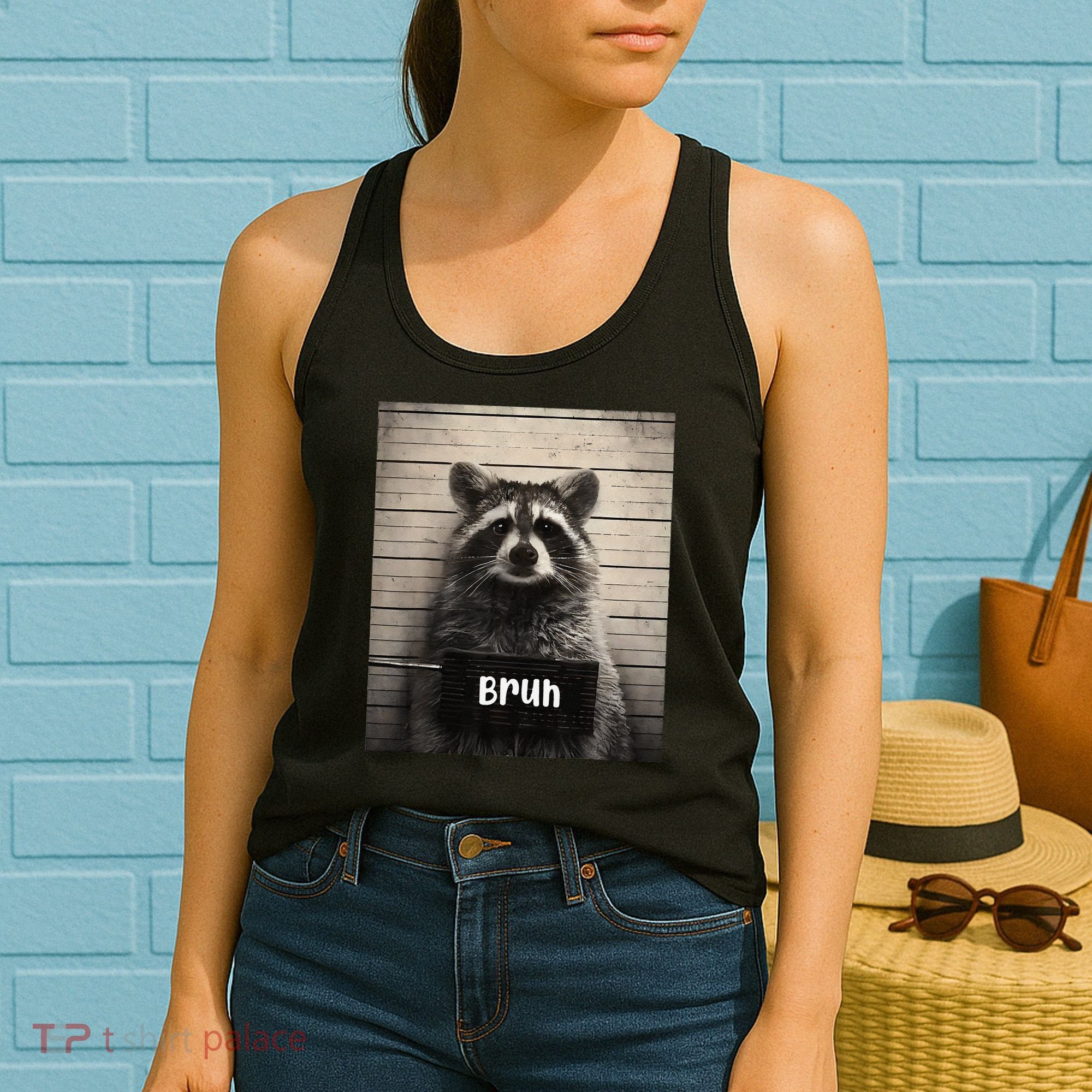 Bruh Raccoon Funny Trash Panda Lover Racoon Meme Women's Tank Top