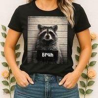 Bruh Raccoon Funny Trash Panda Lover Racoon Meme Women's T-Shirt thumb 2