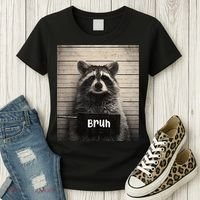 Bruh Raccoon Funny Trash Panda Lover Racoon Meme Women's T-Shirt thumb 3