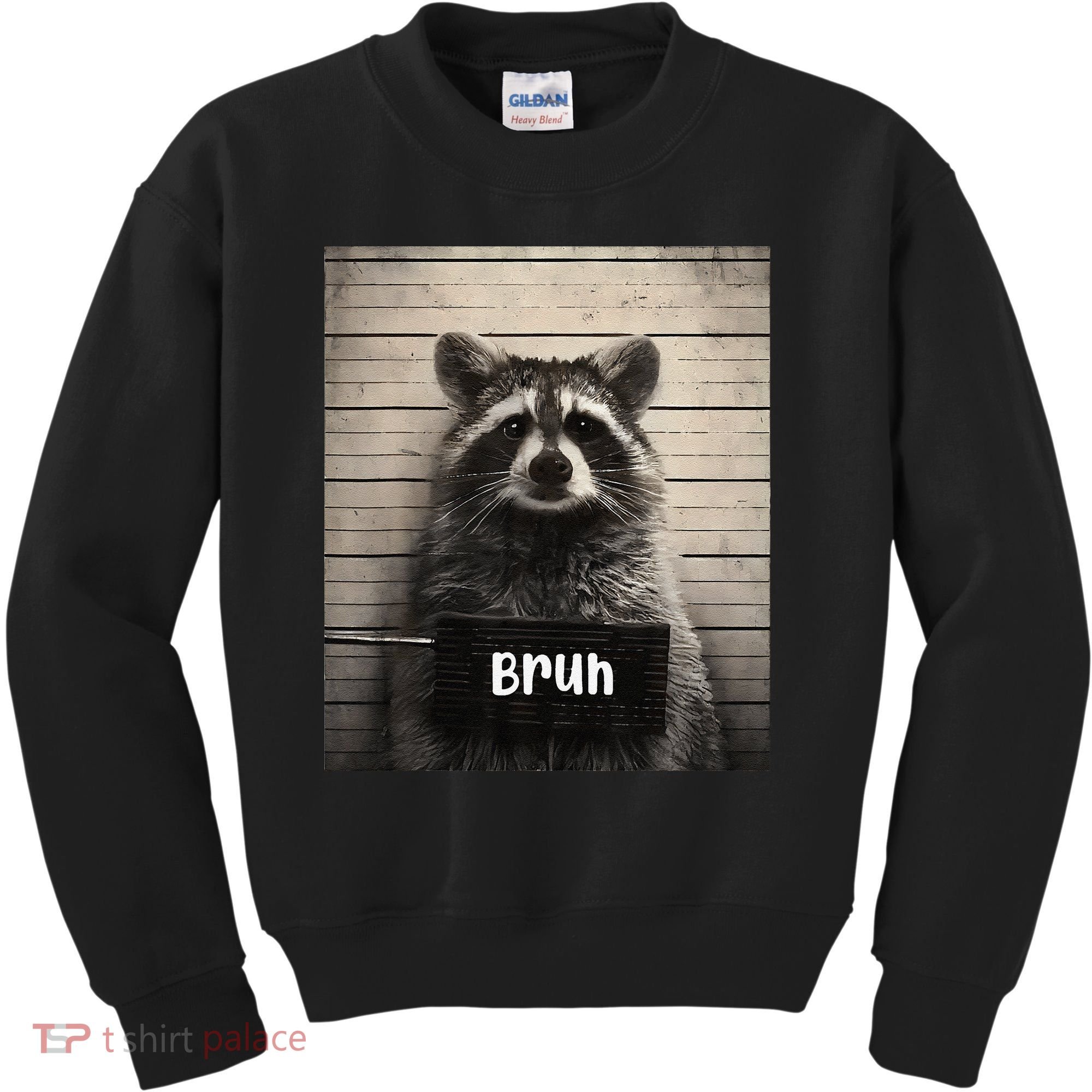 Bruh Raccoon Funny Trash Panda Lover Racoon Meme Kids Sweatshirt