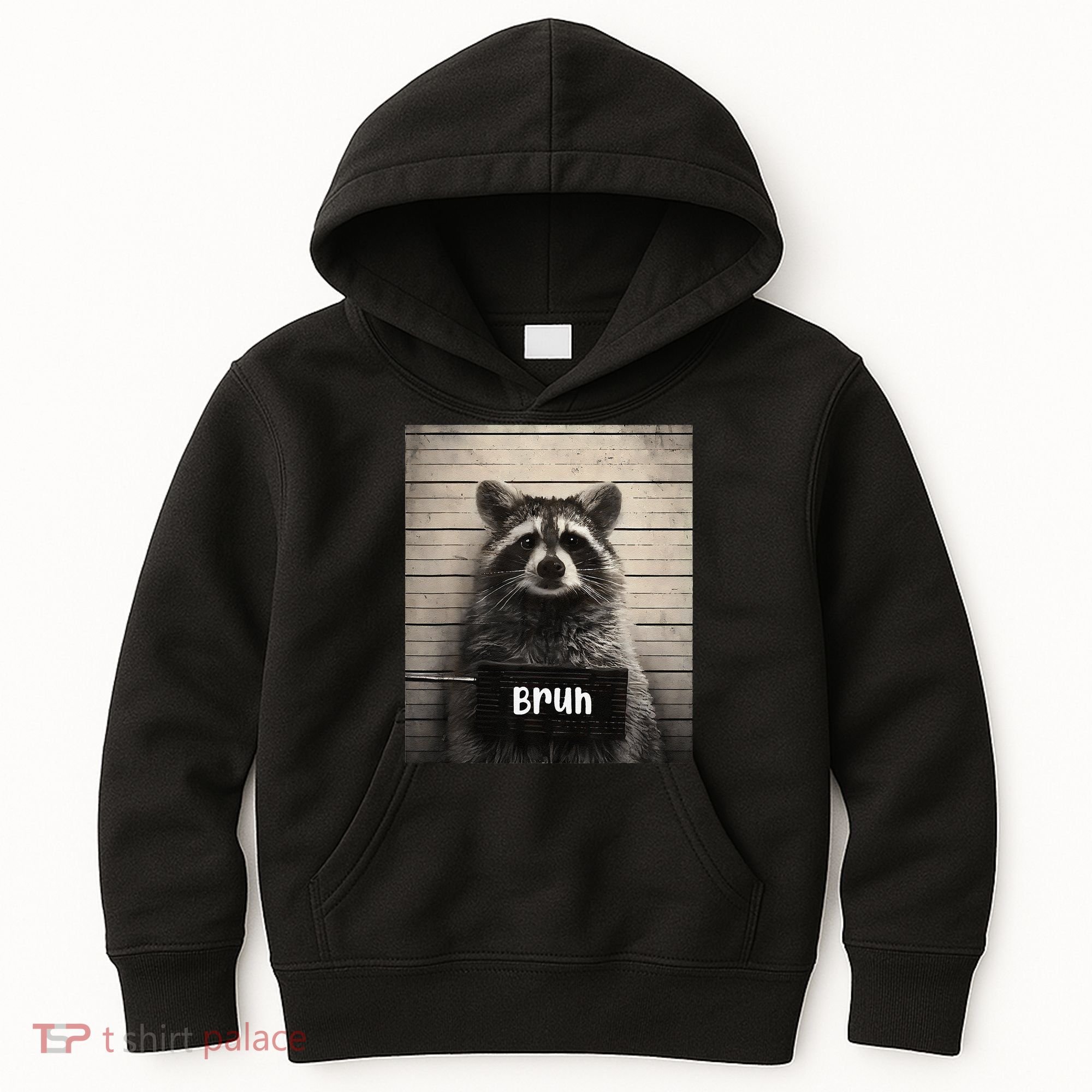 Bruh Raccoon Funny Trash Panda Lover Racoon Meme Kids Hoodie