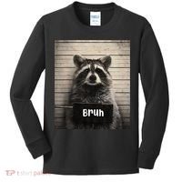 Bruh Raccoon Funny Trash Panda Lover Racoon Meme Kids Long Sleeve Shirt thumb 0