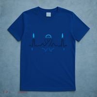 Blue Ribbon Gift Colorectal Cancer Heartbeat Colon Cancer Meaningful Gift T-Shirt thumb 5