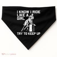 Barrel Racing Gift For Rodeo Horse Racer USA-Made Doggie Bandana thumb 0