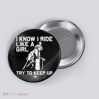 Barrel Racing Gift For Rodeo Horse Racer Button thumb 0