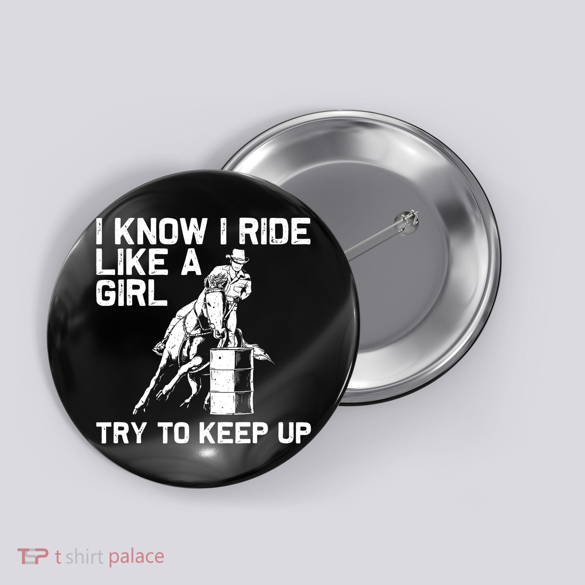 Barrel Racing Gift For Rodeo Horse Racer Button