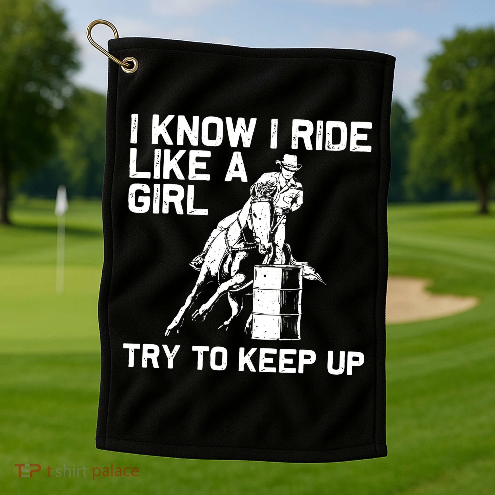 Barrel Racing Gift For Rodeo Horse Racer Golf Towel