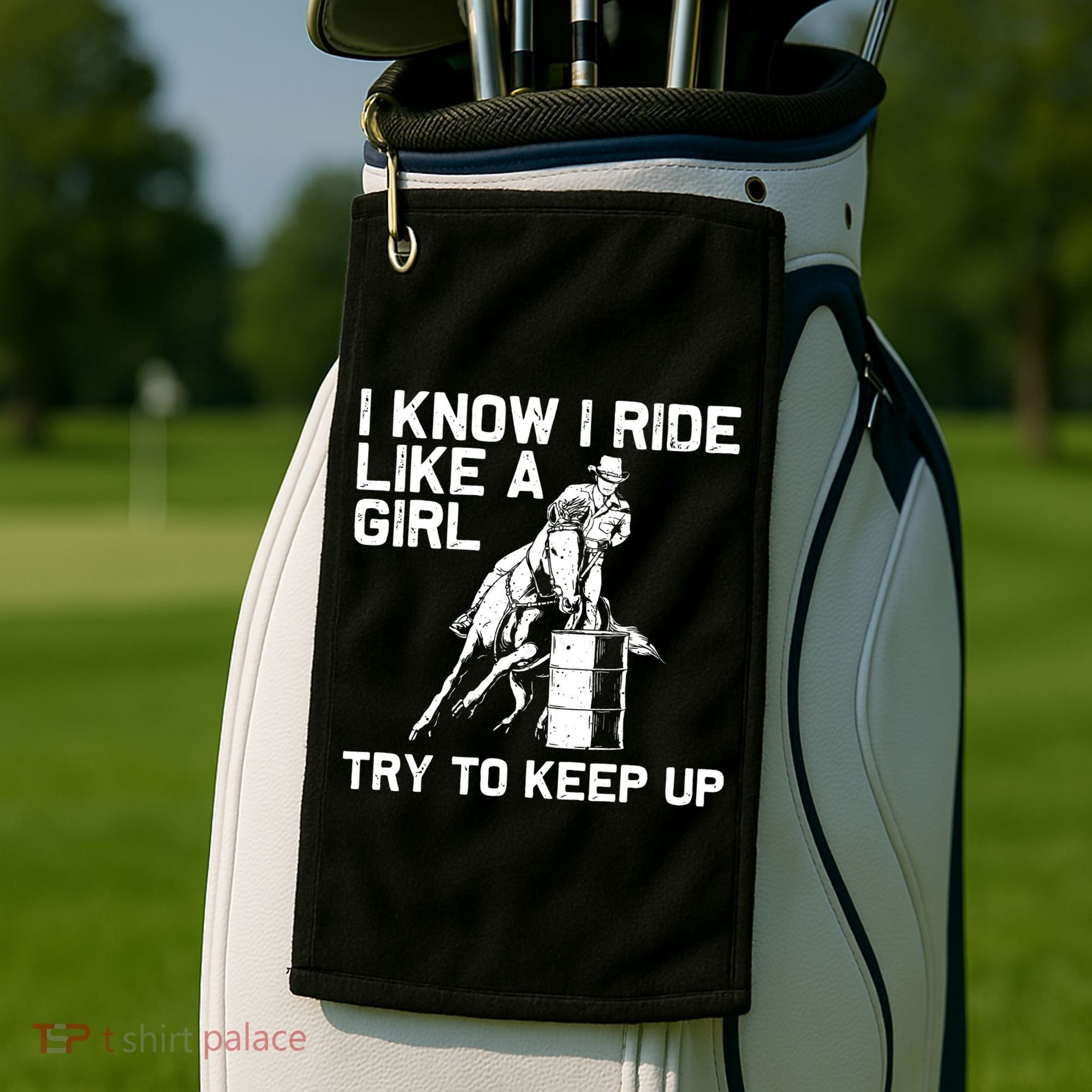 Barrel Racing Gift For Rodeo Horse Racer Golf Towel
