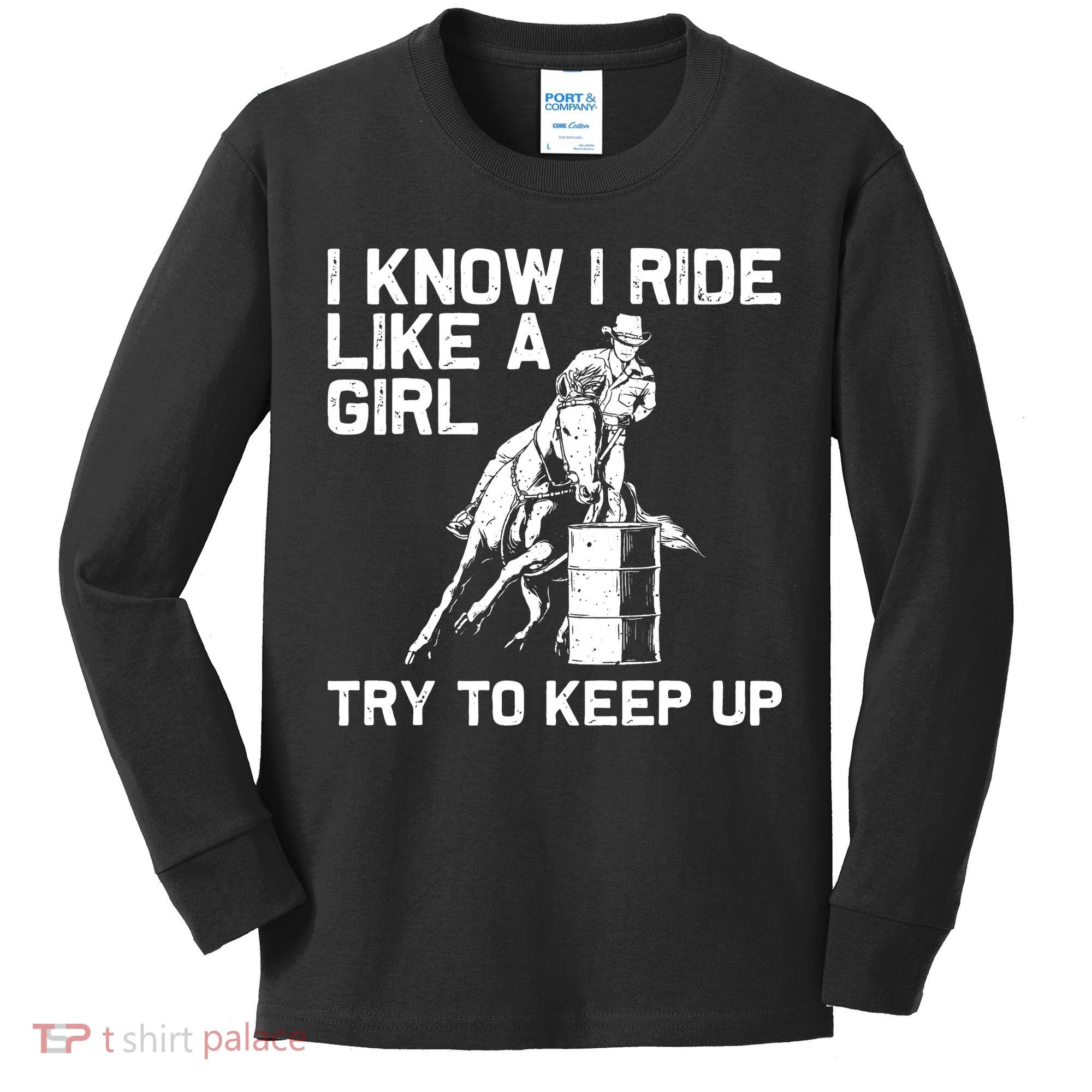 Barrel Racing Gift For Rodeo Horse Racer Kids Long Sleeve Shirt