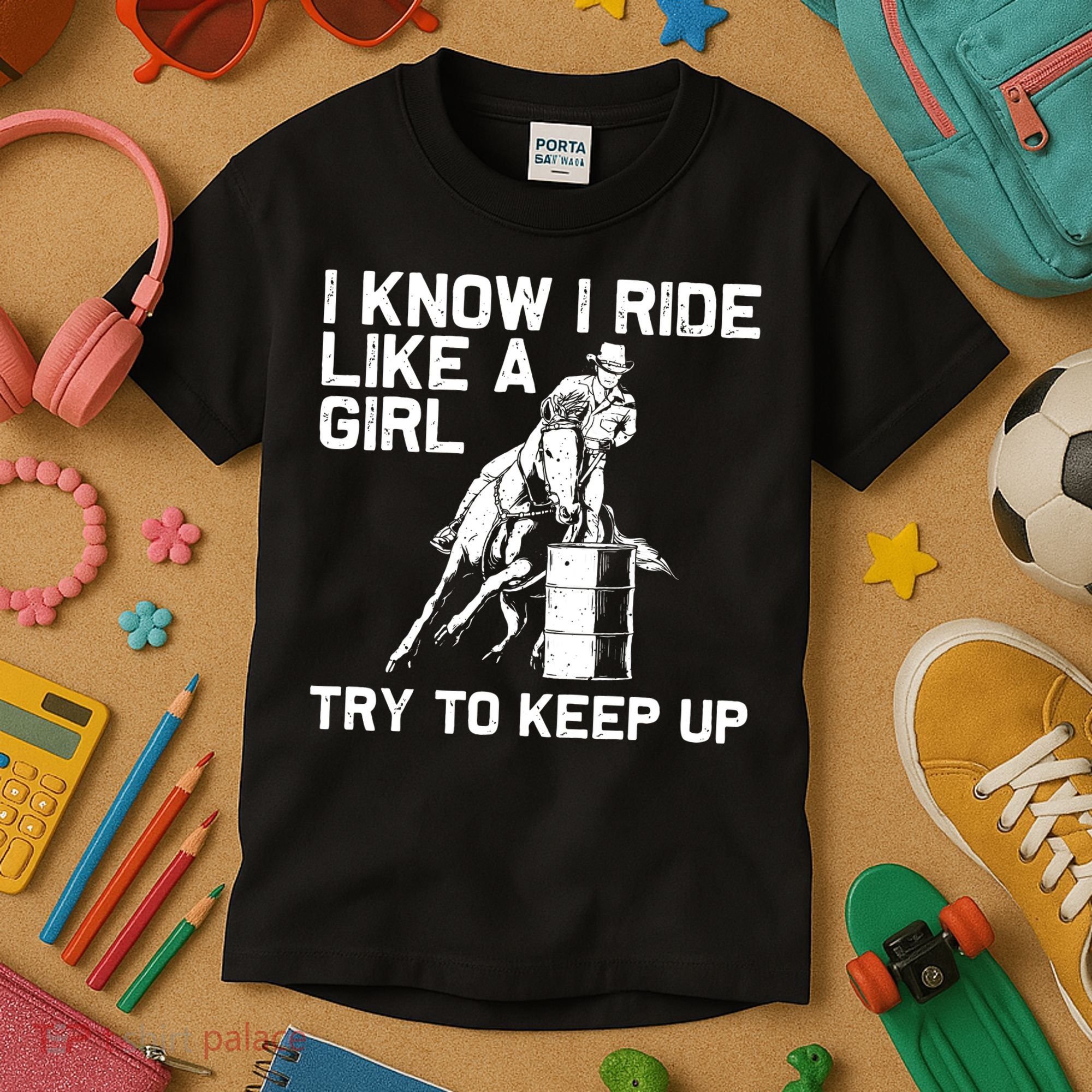 Barrel Racing Gift For Rodeo Horse Racer Kids T-Shirt