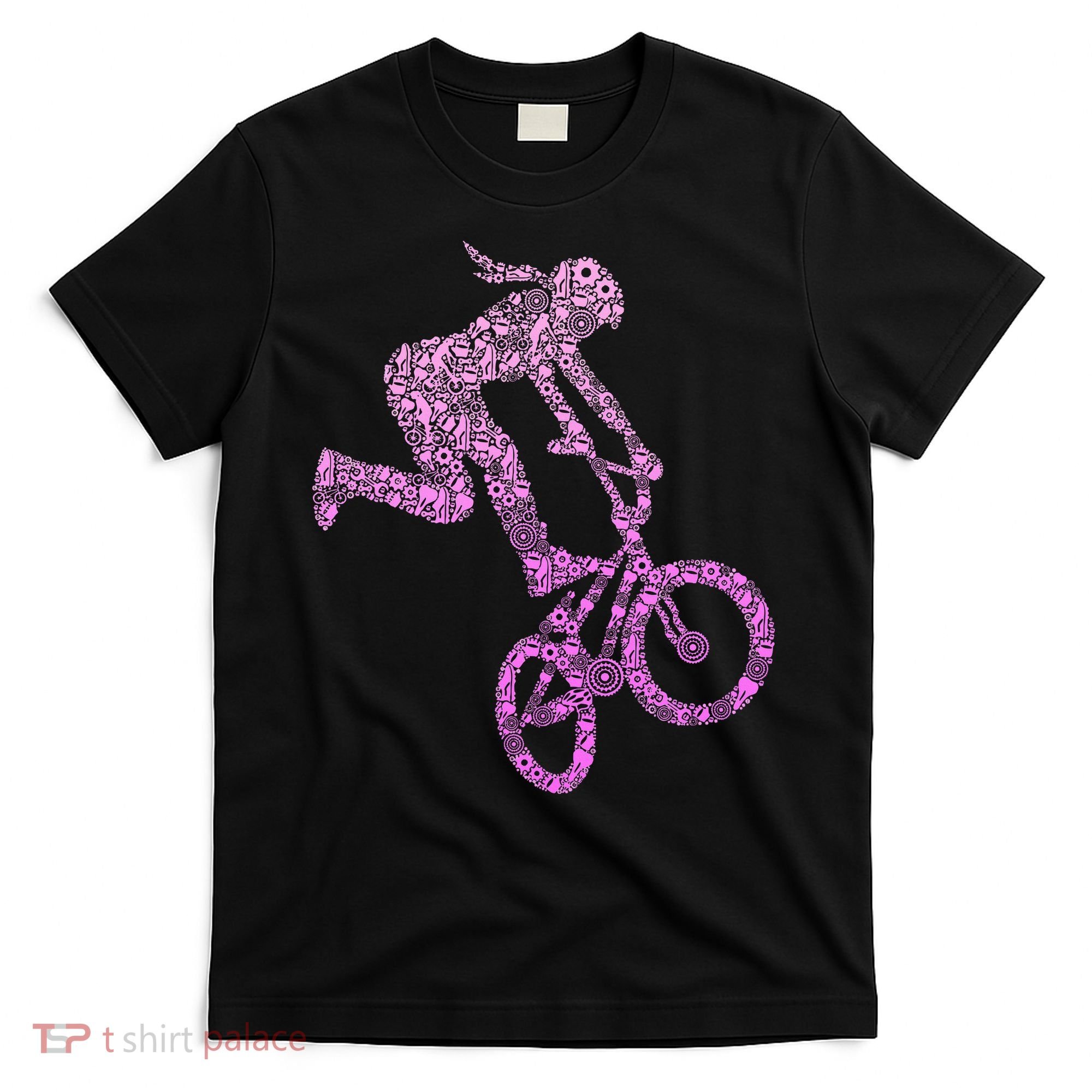 Bmx Rider Girl Bike Bicycle Stunt Racing T-Shirt