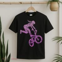 Bmx Rider Girl Bike Bicycle Stunt Racing T-Shirt thumb 2