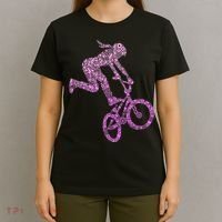 Bmx Rider Girl Bike Bicycle Stunt Racing T-Shirt thumb 4