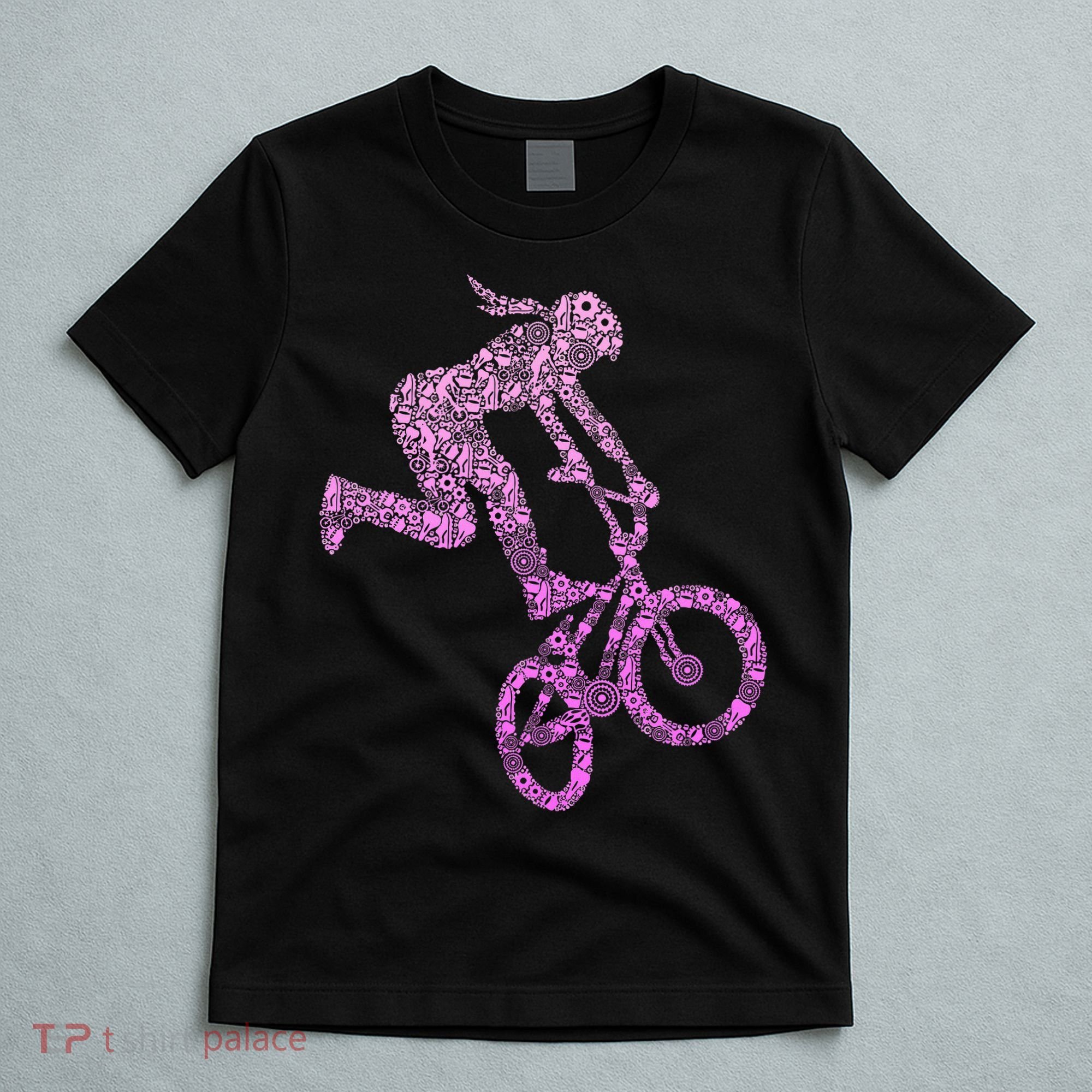 Bmx Rider Girl Bike Bicycle Stunt Racing T-Shirt