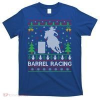 Barrel Racing Horse Sports Xmas Ugly Barrel Racing Christmas Gift T-Shirt thumb 0