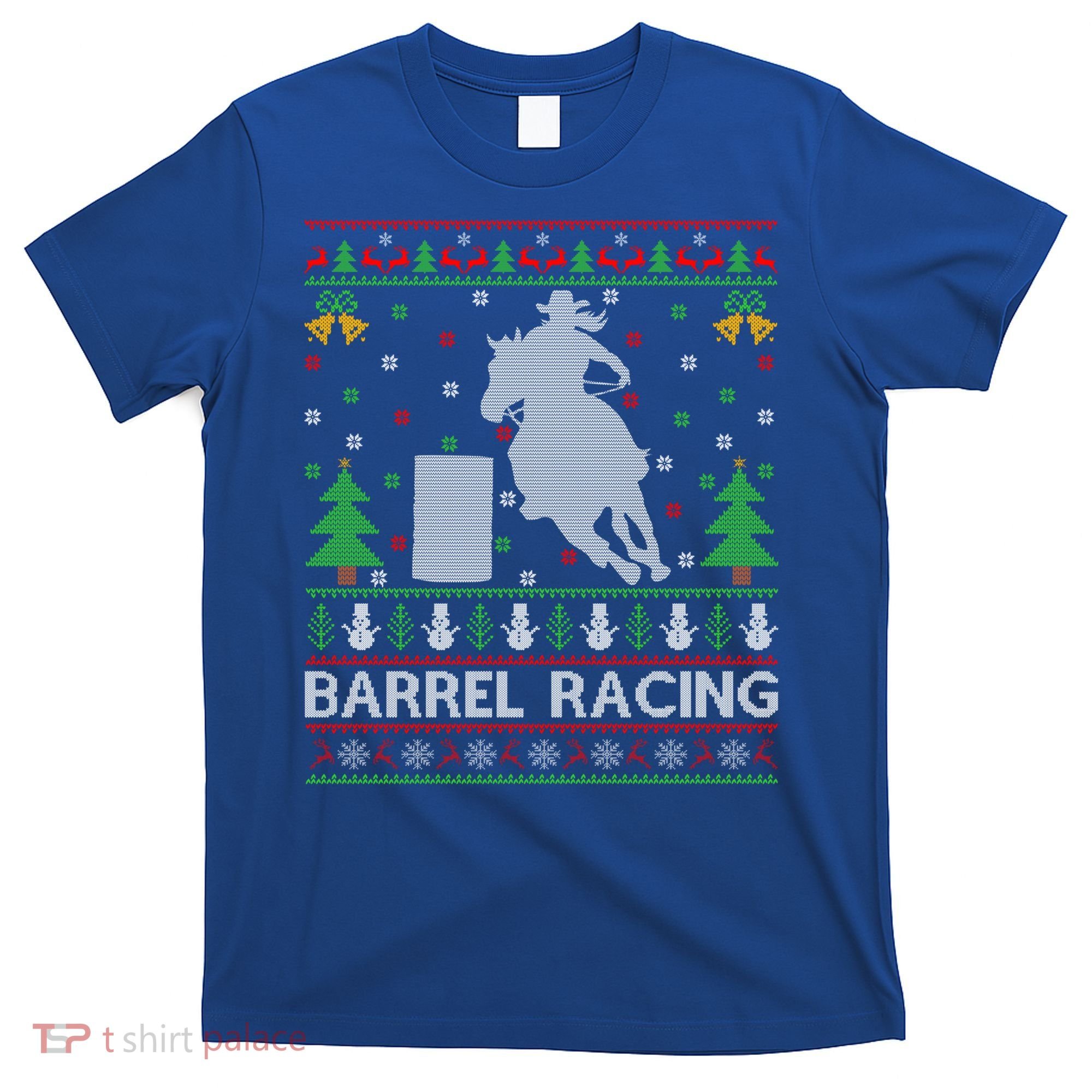 Barrel Racing Horse Sports Xmas Ugly Barrel Racing Christmas Gift T-Shirt